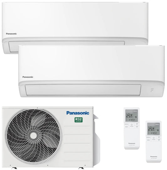 Aire acondicionado Multisplit 2x1 Panasonic KIT-2TZ2535 El aire acondicionado multisplit Panasonic Gama Doméstica TZ KIT-2TZ2535-WBE es una solución eficiente y versátil para el control climático de varias estancias en su hogar. Ada Future